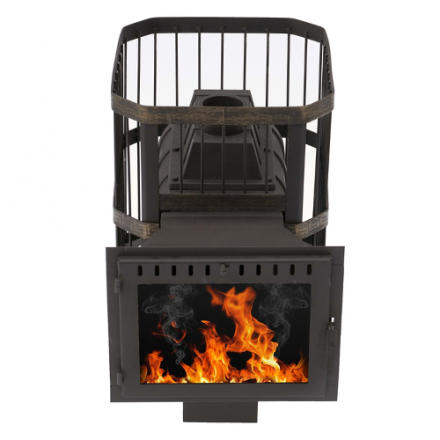 Печь банная Сибирь-24 (панорамное стекло, сетка квадрат) в Борисове