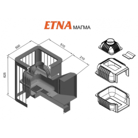 Печь для бани Этна Магма 18 (Панорама) в Борисове