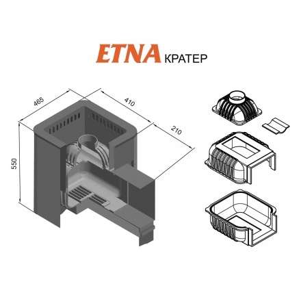 Печь для бани Этна Кратер 18 (ДТ-4С) в Борисове