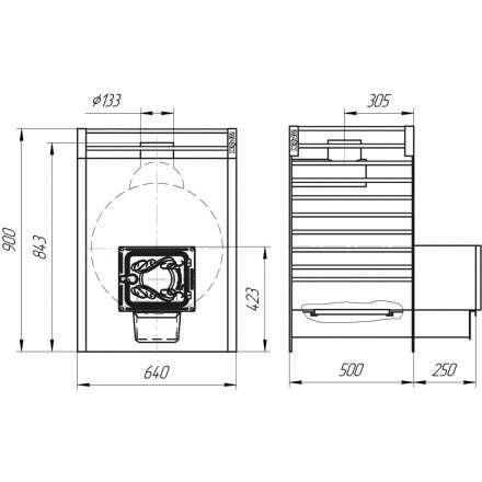 Печь для бани Добросталь Жара-люкс 30 чугунная дверка в Борисове