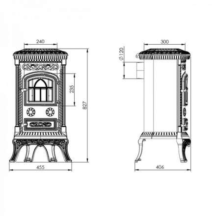 Купить Печь-камин Печь-камин NORDflam Plato чугун в Борисове Амазонка бай фото в Борисове
