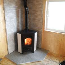 Купить Печь-камин Везувий ПК-01 (220) угловой бежевый 9 кВт в Борисове фото в Борисове