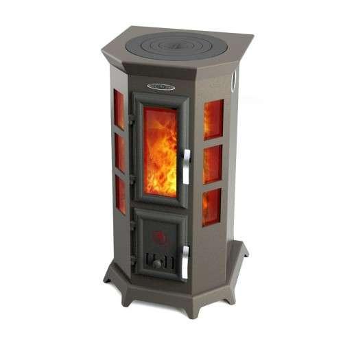 Отопительная печь Термофор Статика Секста, чёрная бронза Амазонка бай фото в Борисове