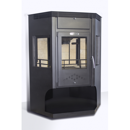 Стальная печь-камин Сибирь 15 с дровницей фото в Борисове