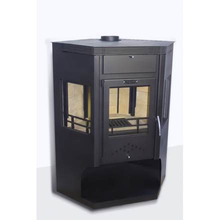 Стальной камин Сибирь 15 с дровницей фото в Борисове