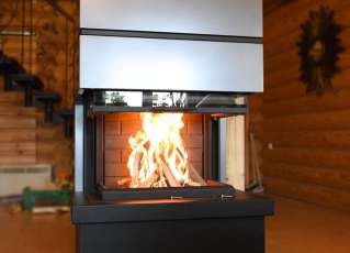 Стальной большой камин Родос 800 черный фото в Борисове