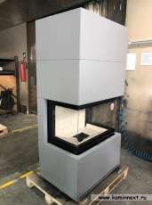 Стильный камин с большим стеклом Родос 800 фото в Борисове