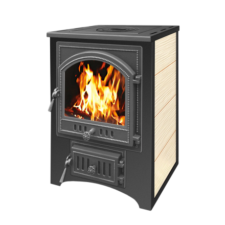 Печь-камин Везувий ПК-01 (205) c плитой бежевая 12 кВт Амазонка бай фото в Борисове