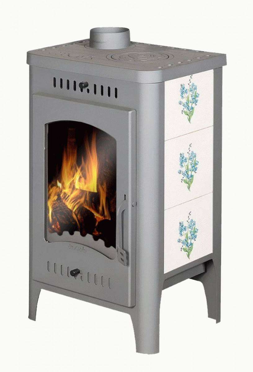 Печь-камин Бавария Оптима Незабудка с плитой фото в Борисове