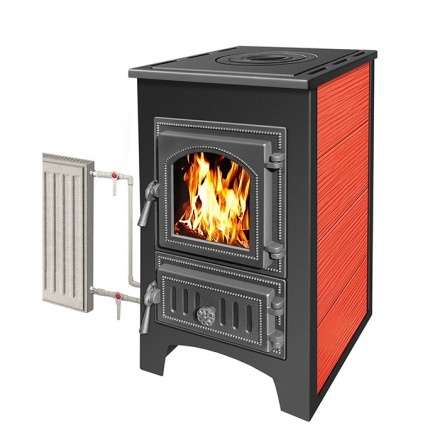 Печь-камин Везувий ПК-01 (270) с плитой и т/о красный 9 кВт Амазонка бай фото Печь-камин Везувий ПК-01 (270) с плитой и т/о красный 9 кВт купить в Борисове