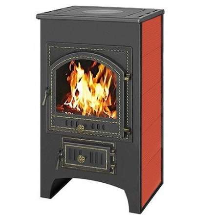 Печь-камин Везувий ПК-02 (205) с плитой красная 12 кВт Амазонка бай фото в Борисове