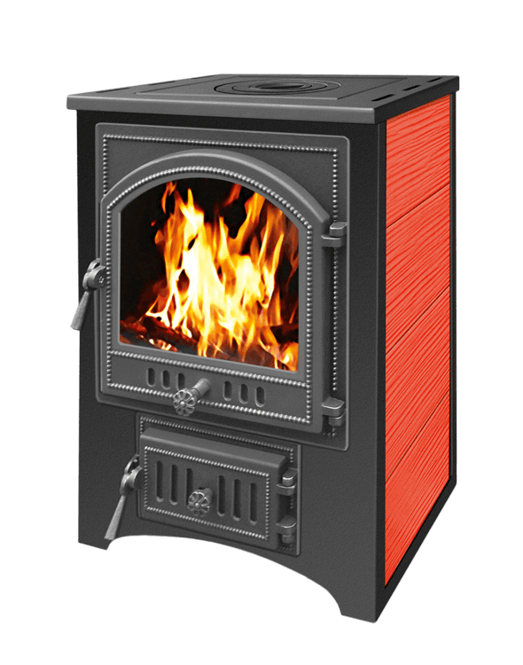Печь-камин Везувий ПК-01 (205) c плитой красная 12 кВт Амазонка бай фото в Борисове