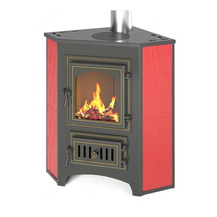 Печь-камин Везувий ПК-01 (220) с конфоркой угловой красный 9 кВт купить в Борисове