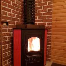 Купить Печь-камин Везувий ПК-01 (220) с конфоркой угловой красный 9 кВт в Борисове в Борисове