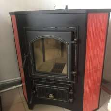 Купить Печь-камин Везувий ПК-01 (220) угловой красный 9 кВт в Борисове в Борисове