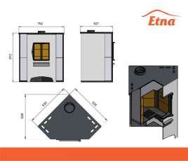 Печь-камин со стеклом ЭТНА (ДТ-4С) угловой Амазонка бай фото в Борисове