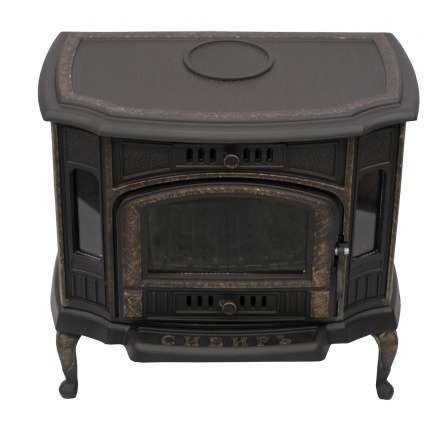 Стильный камин со стеклом Сибирь 10 чугунная Фото в Борисове