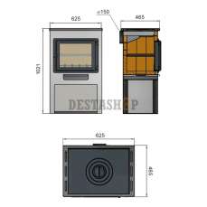 недорогой печь-камин со стеклом ЭТНА (БКД) с плитой Амазонка бай фото в Борисове