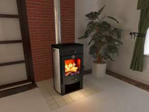 Стальной камин со стеклом Теплодар Танго фото в Борисове