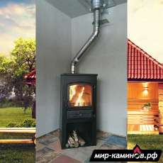 Печь-камин ЭТНА (БКД) с плитой и ТО Бежевый высокий в Борисове