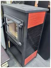 Стальной камин ЭТНА (Панорама) с плитой Антрацит" высокий фото в Борисове