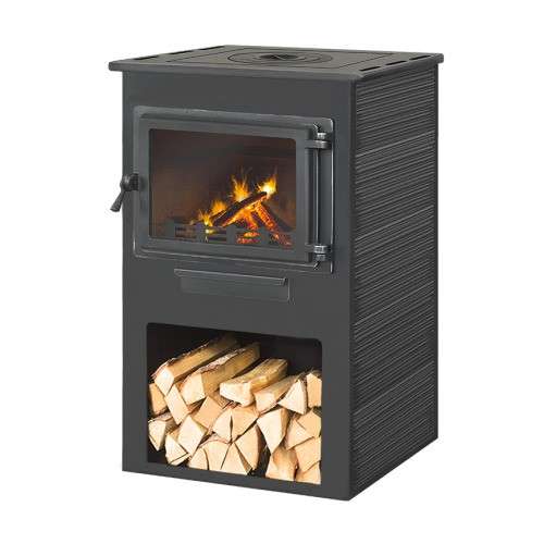 Печь-камин ЭТНА (Панорама) с плитой фото в Борисове