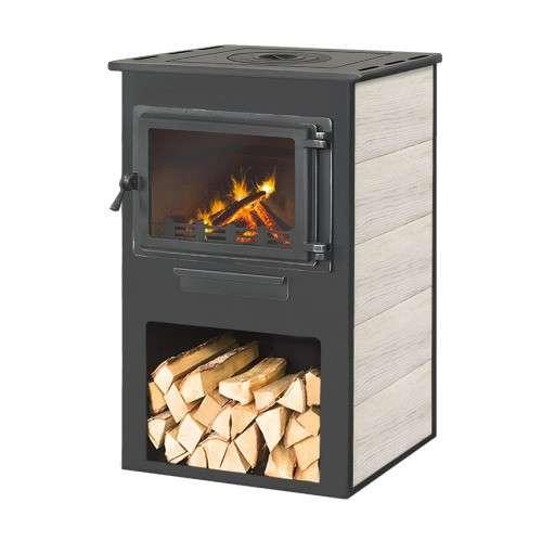 Печь-камин ЭТНА (Панорама) с плитой Амазонка бай фото в Борисове