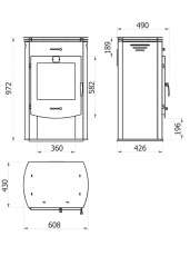 Печь-камин с дровницей Теплодар Танго Трио фото монтажные размеры в Борисове