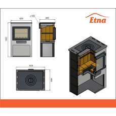 Печь-камин ЭТНА (Панорама) с плитой и теплообменником Амазонка бай фото Печь-камин ЭТНА (Панорама) с плитой и теплообменником Амазонка бай фото в Борисове