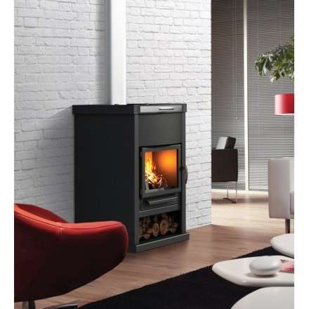 Стальной недорогой камин Теплодар ОВ-140 (прямой) фото в интерьере в Борисове