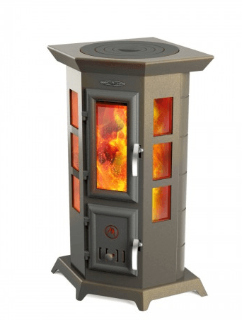 Отопительная печь Термофор Статика Квинта, чёрная бронза Амазонка бай фото в Борисове