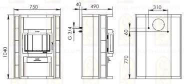 Купить недорогой камин с теплообменником Мета-Бел АОТВ 9.0-03 Печора-Аква в Борисове фото в Борисове