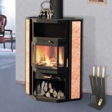 Недорогой большой камин с шамотом Печора Мета Бел фото в интерьере в Борисове