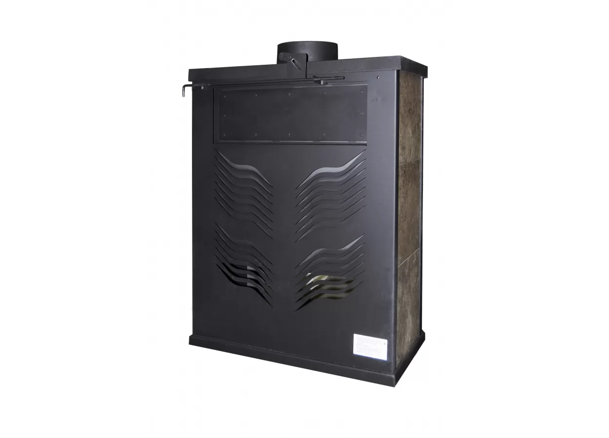 Стальной камин с дровницей Бавария призматик с плитой фото в Борисове