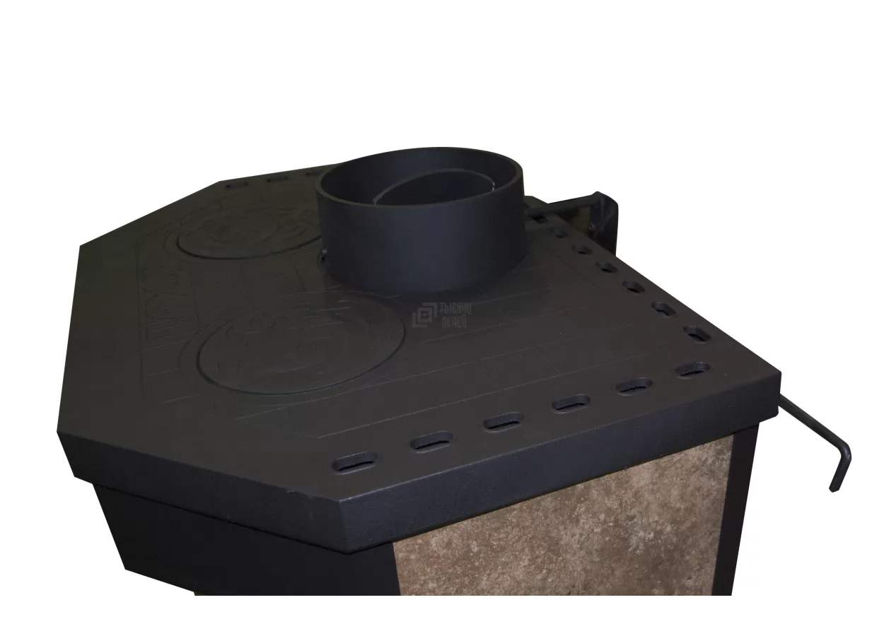 Печь-камин с дровницей Бавария призматик с плитой фото в Борисове