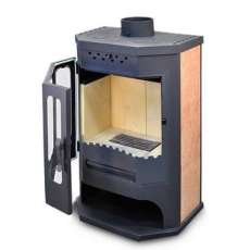 Стальной камин с шамотом Бавария призматик с плитой фото в Борисове