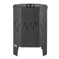 Печь-камин Бавария призматик пристенно-угловой фото сзади в Борисове