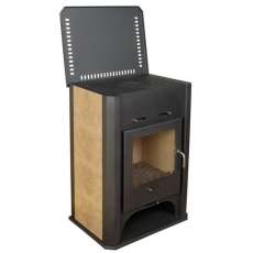 Стальная печь-камин Бавария с плитой и теплообменником фото Стальная печь-камин Бавария с плитой и теплообменником фото в Борисове