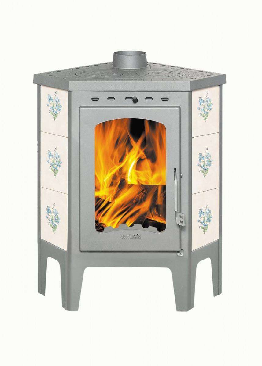 Печь-камин Бавария угловая с плитой незабудка купить в Борисове