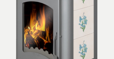 Недорогой камин Бавария Оптима Незабудка со стеклом фото в Борисове