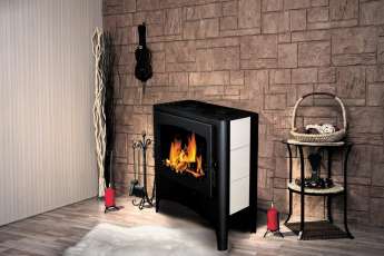 Печь-камин Бавария Эко с плитой 2 конфорки фото в интерьере в Борисове