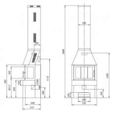 Печь-камин Бавария три стекла графит фото схема в Борисове