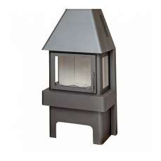 Стальной камин Бавария три стекла графит фото в Борисове