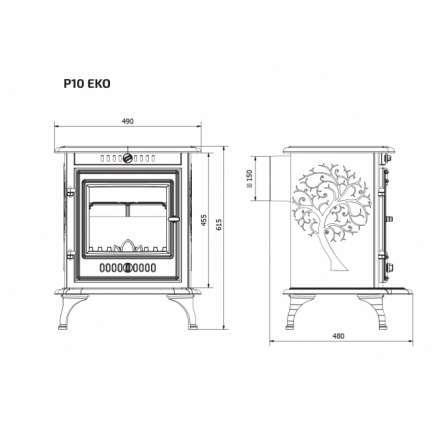 Печь-камин Kawmet P10 (6,8 кВт) EKO в Борисове