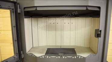 Стальной камин с шамотом Бавария Мюнхен графит фото в Борисове