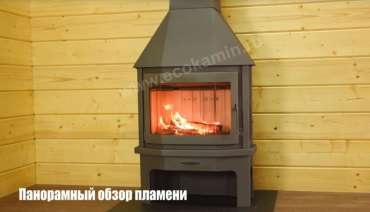 Недорогой камин со стеклом Бавария Мюнхен пристенно-угловой графит фото в Борисове