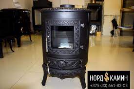 Купить Печь-камин NORDflam Palestro patine в интерьере в Борисове Амазонка бай фото в Борисове
