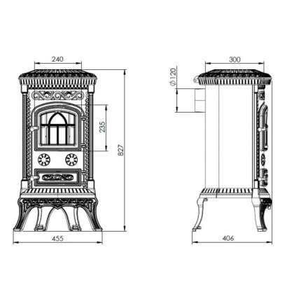 Купить Печь-камин NORDflam Plato patine чугун в Борисове Амазонка бай фото в Борисове