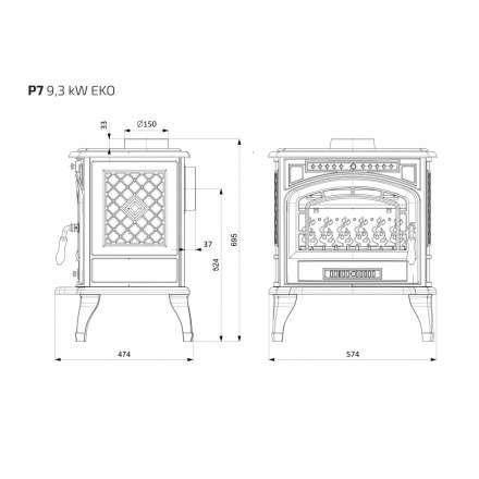 Купить Печь-камин Kawmet P7 (9.3 кВт) EKO в интерьере чугунный в Борисове фото в Борисове