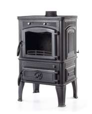 Печь-камин чугунный FireWay Dacha с варочной поверхностью патина бронза Амазонка бай фото в Борисове